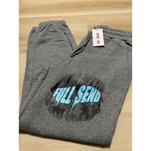 NWT Full Send Sweatpants Gray With‎ Teal and Black New Size XS Unisex
